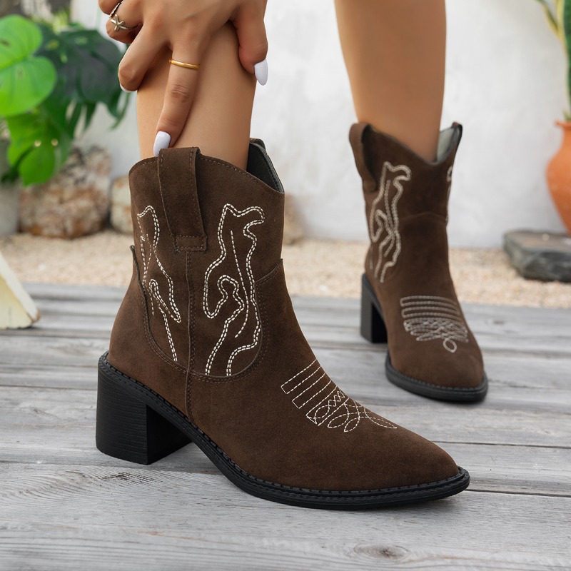 Vintage Style Women Fashion - Botas Femininas de Cano Médio com