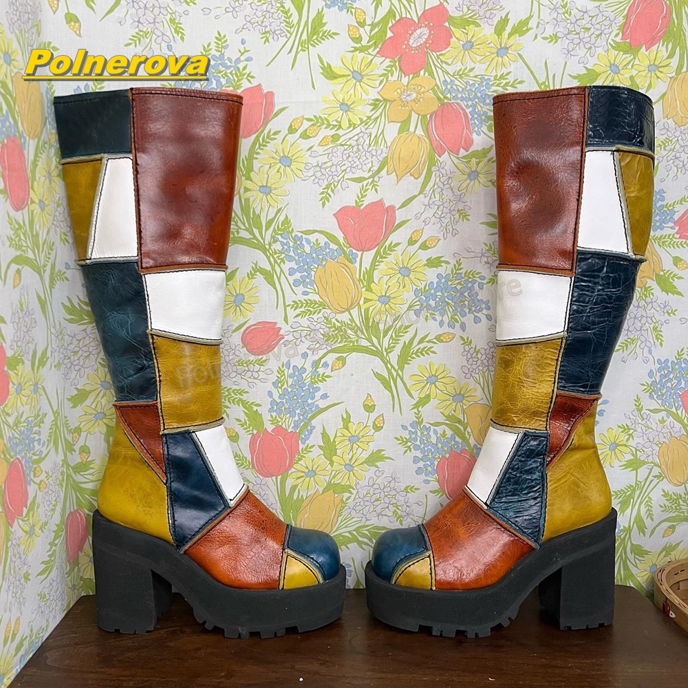 Vintage Style Women Fashion - Botas Femininas Retrô de Couro com