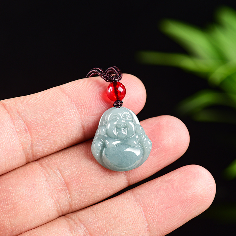 Vintage Fashion Necklace - Myanmar jadeite guanyin buda pingente colar