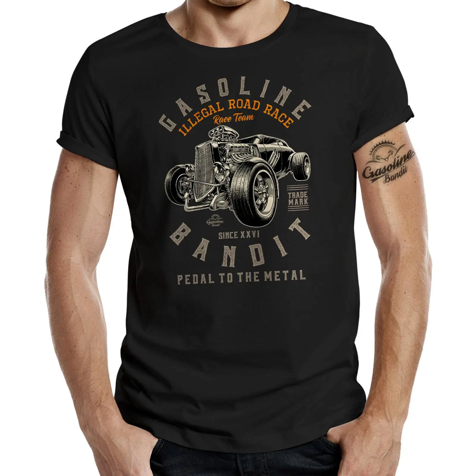 Vintage Fashion Herren - Camiseta masculina Hot Rod Racer, estilo