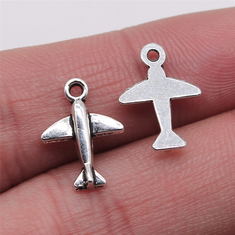 Vintage Fashion Jewelry - 10 peças de pingentes de avião