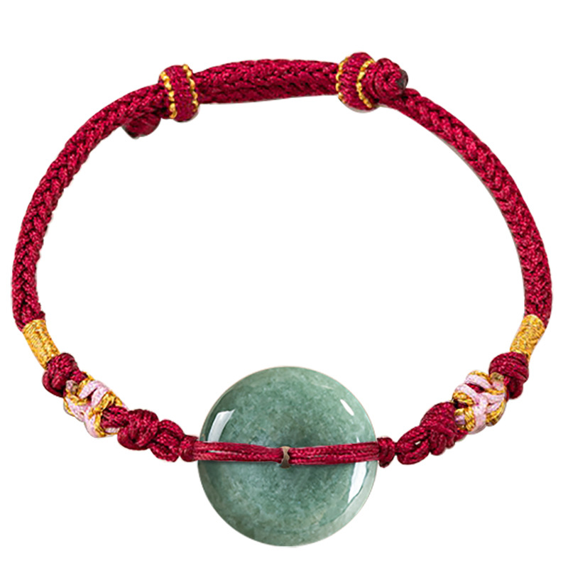 Vintage Fashion Jewelry - Verde myanmar jadeite donut pulseira designer