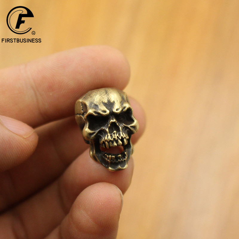 Vintage Fashion Tv - Brass Skull Statue Keychain Pendant, Tea