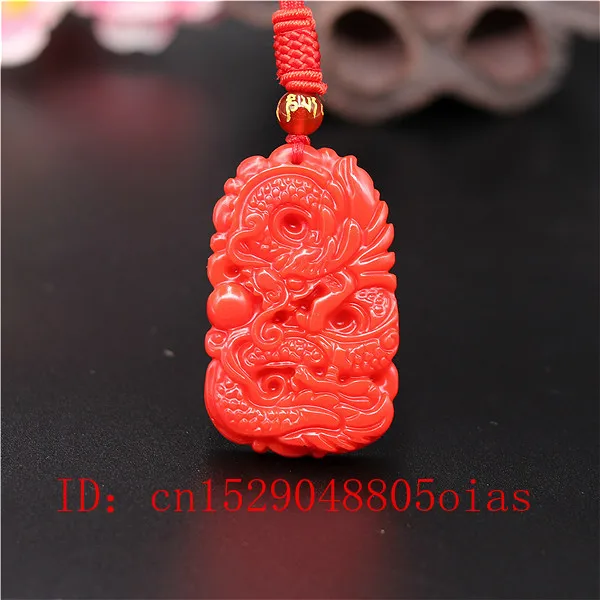 Vintage Fashion Necklace - Pingente de pedra de jade coral
