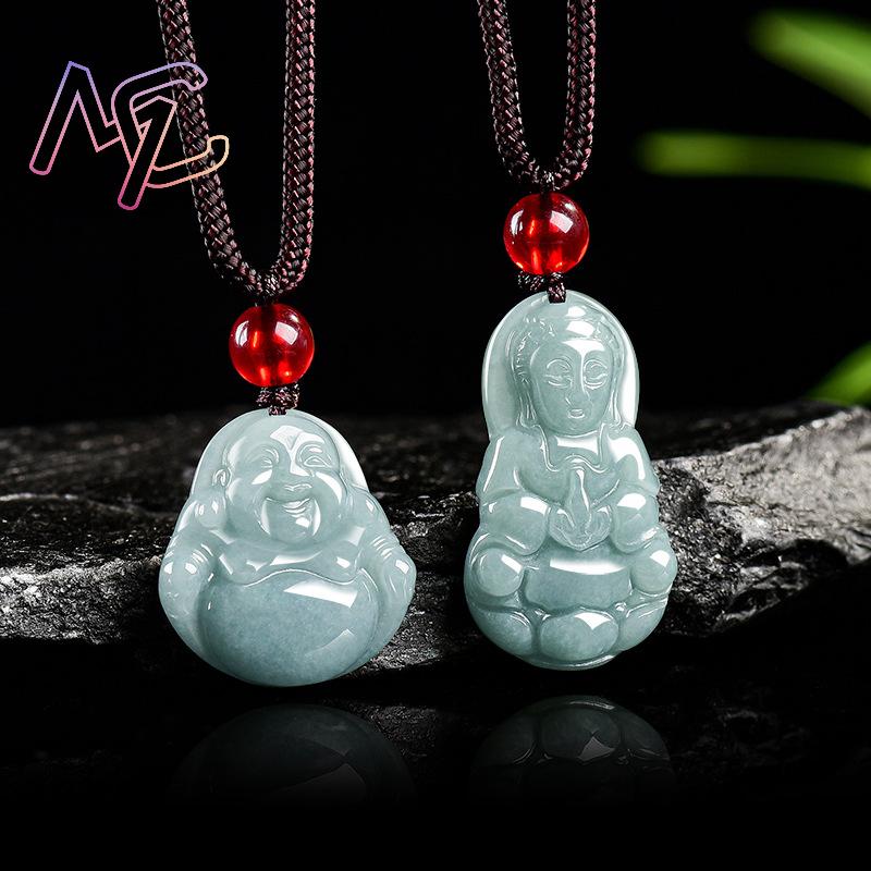 Myanmar jadeite guanyin buda p - Vintage Fashion Necklace avaliação e preço