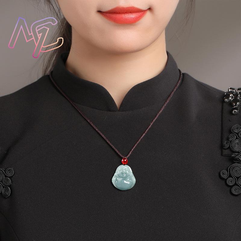 Myanmar jadeite guanyin buda p - Vintage Fashion Necklace avaliação e preço