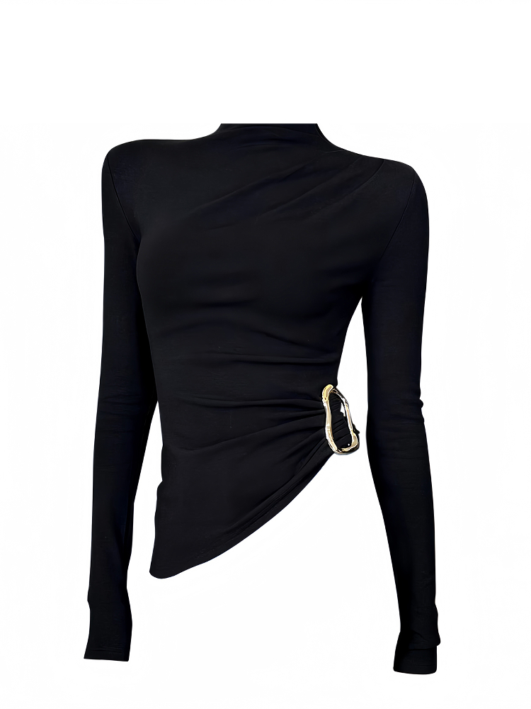 Mulheres preto gothict-shirt h - Turtleneck Knit 90S avaliação e preço