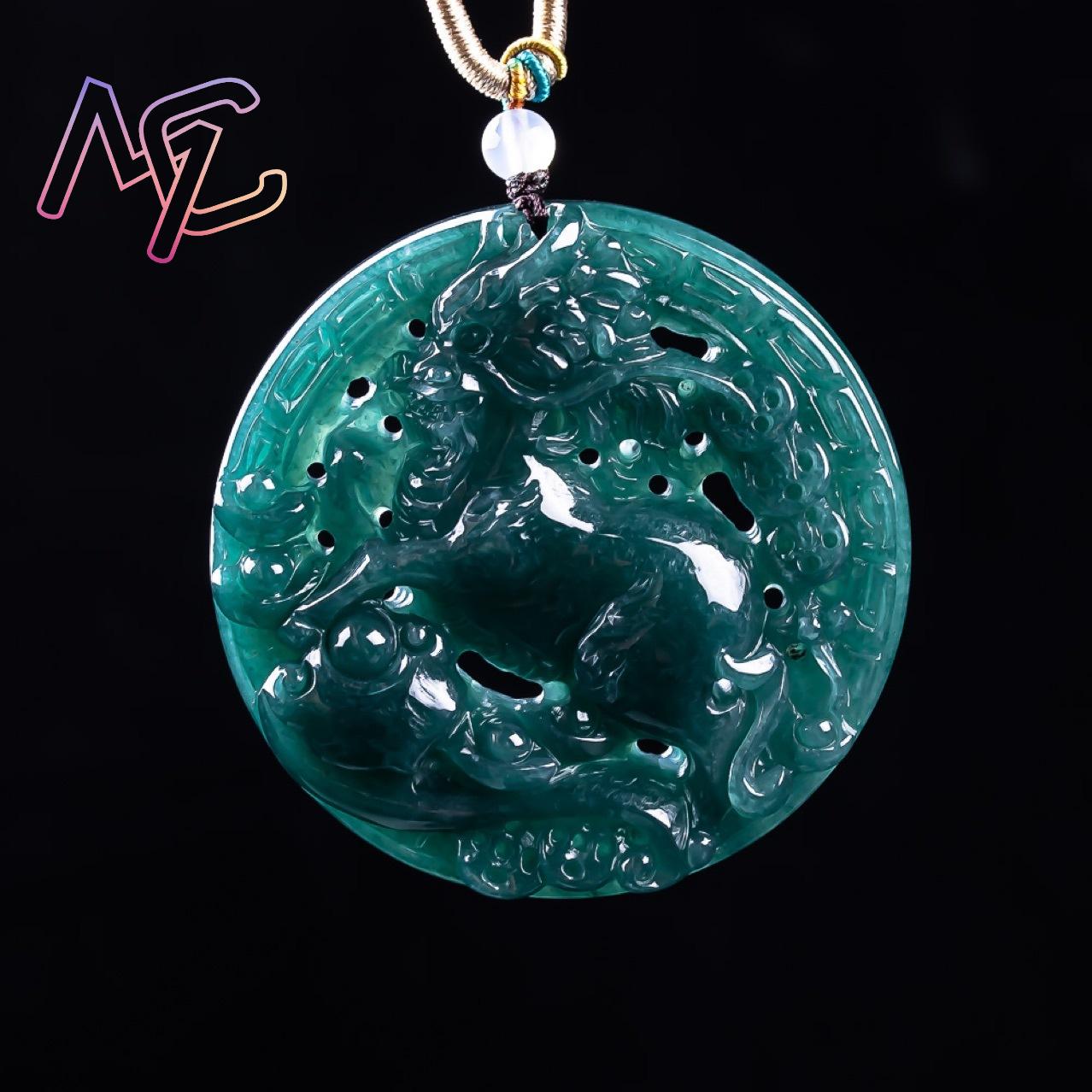 Myanmar jadeite dragão pingent - Vintage Fashion Necklace avaliação e preço