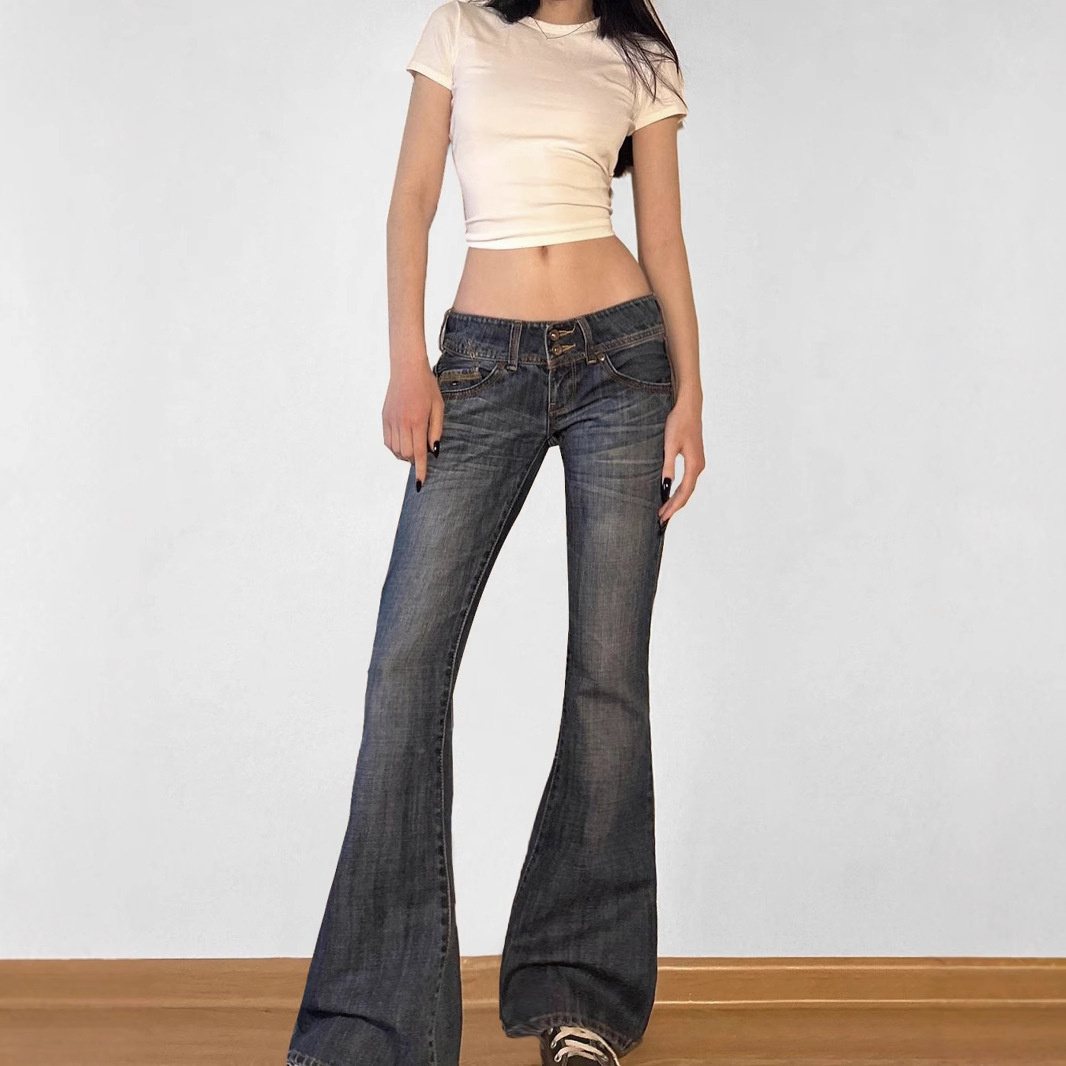 Calças Jeans Flare Vintage Y2K - Mom Jean High Rise avaliação e preço
