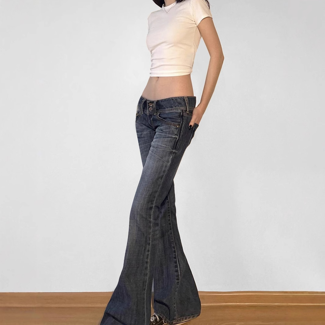 Calças Jeans Flare Vintage Y2K - Mom Jean High Rise avaliação e preço