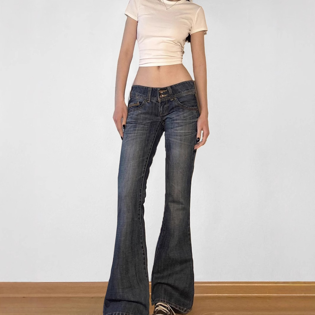 Calças Jeans Flare Vintage Y2K - Mom Jean High Rise avaliação e preço
