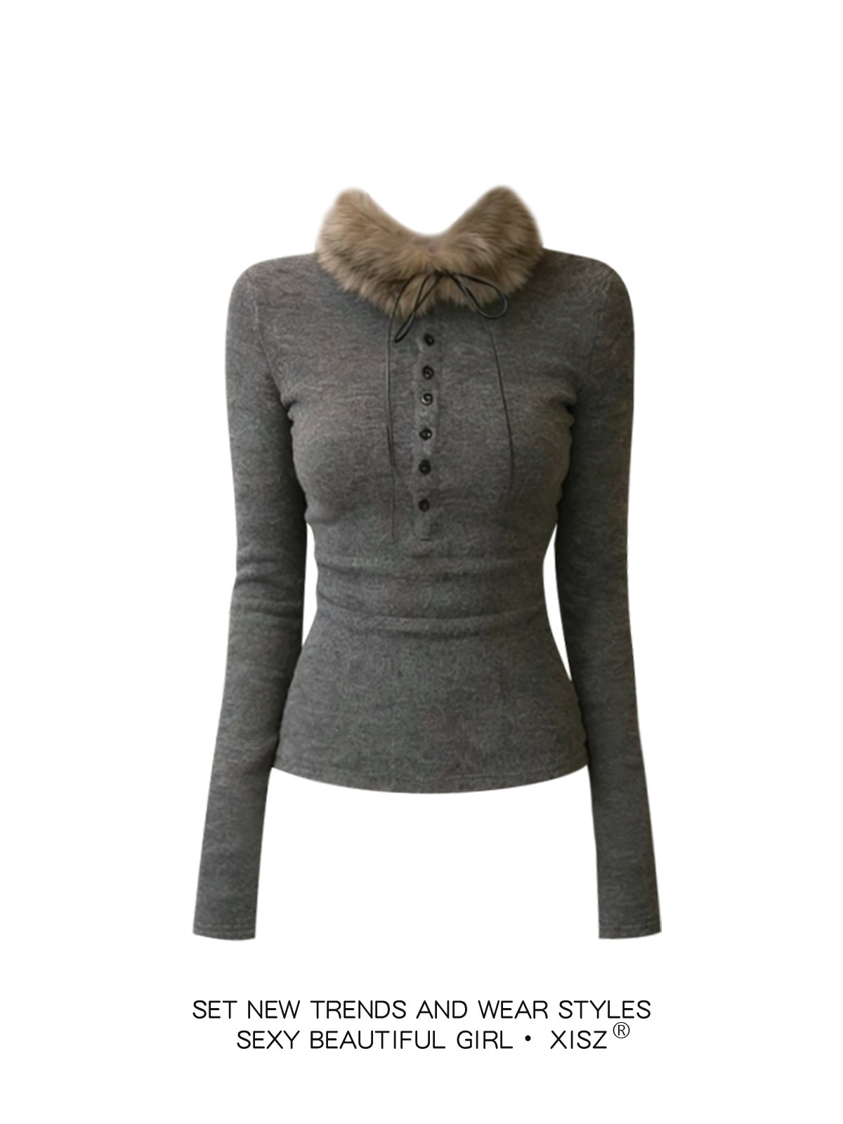 Camiseta Gótica Cinza para Mul - Turtleneck Knit 90S avaliação e preço