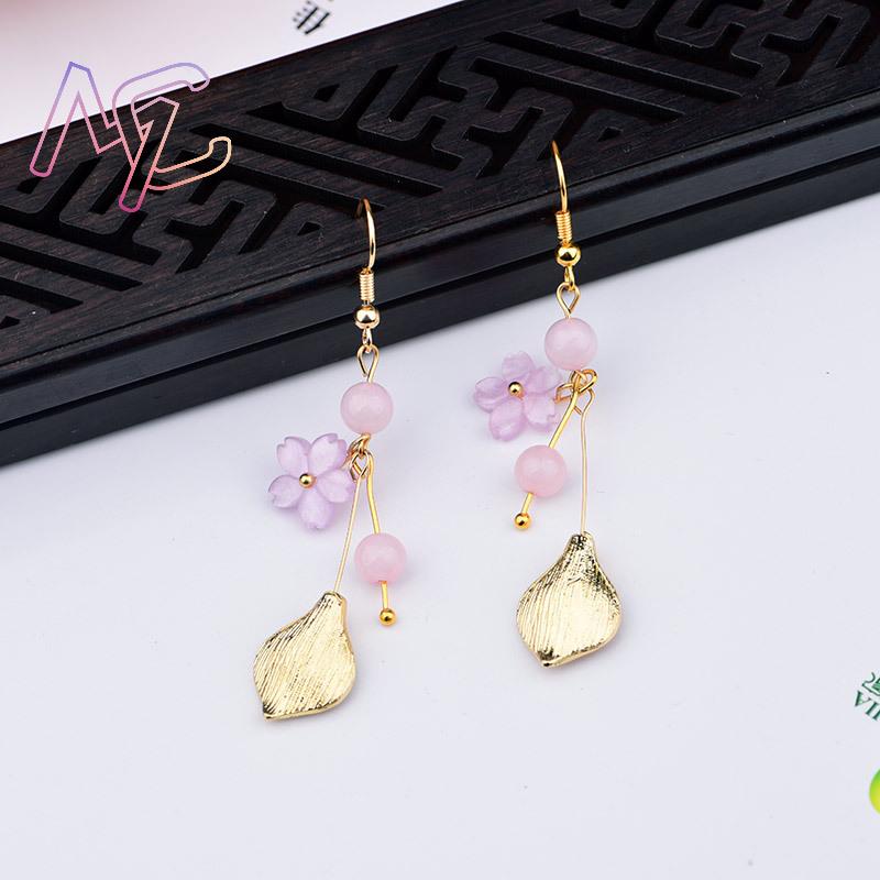 Rosa natural jade flor brincos - Vintage Fashion Luxury avaliação e preço