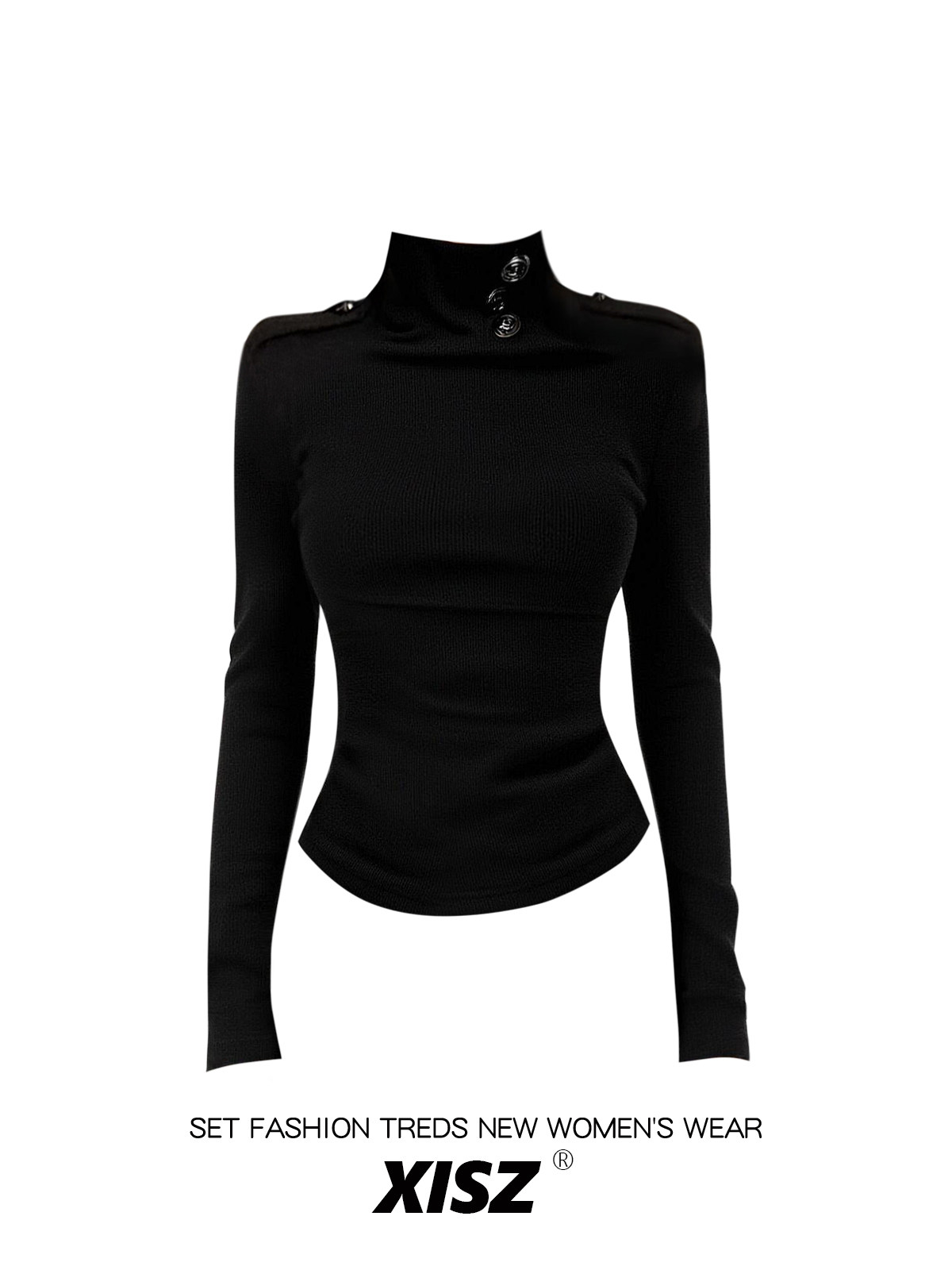 Camiseta Gótica Feminina Preta - Turtleneck Knit 90S avaliação e preço