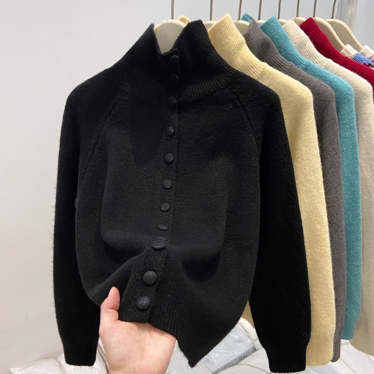 Novo Suéter de Tricô Feminino  - Turtleneck Knit 90S avaliação e preço