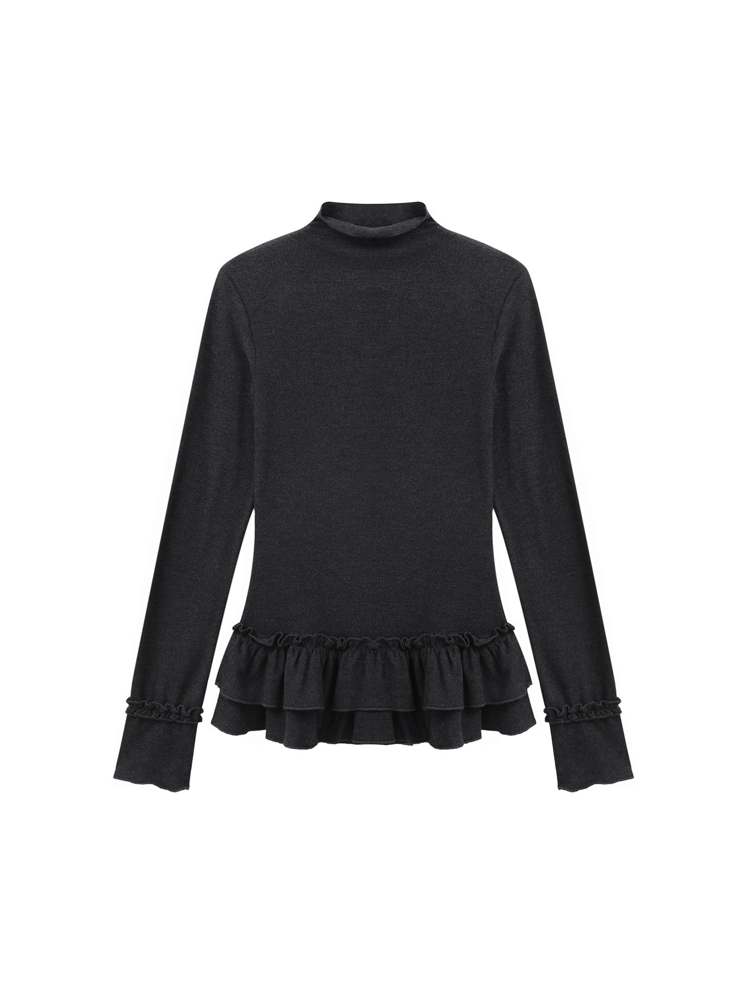 Camiseta Gótica Marrom Feminin - Turtleneck Knit 90S avaliação e preço