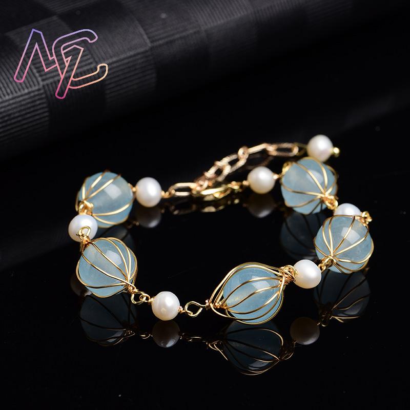 Azul natural jade grânulo brin - Vintage Fashion Jewelry avaliação e preço