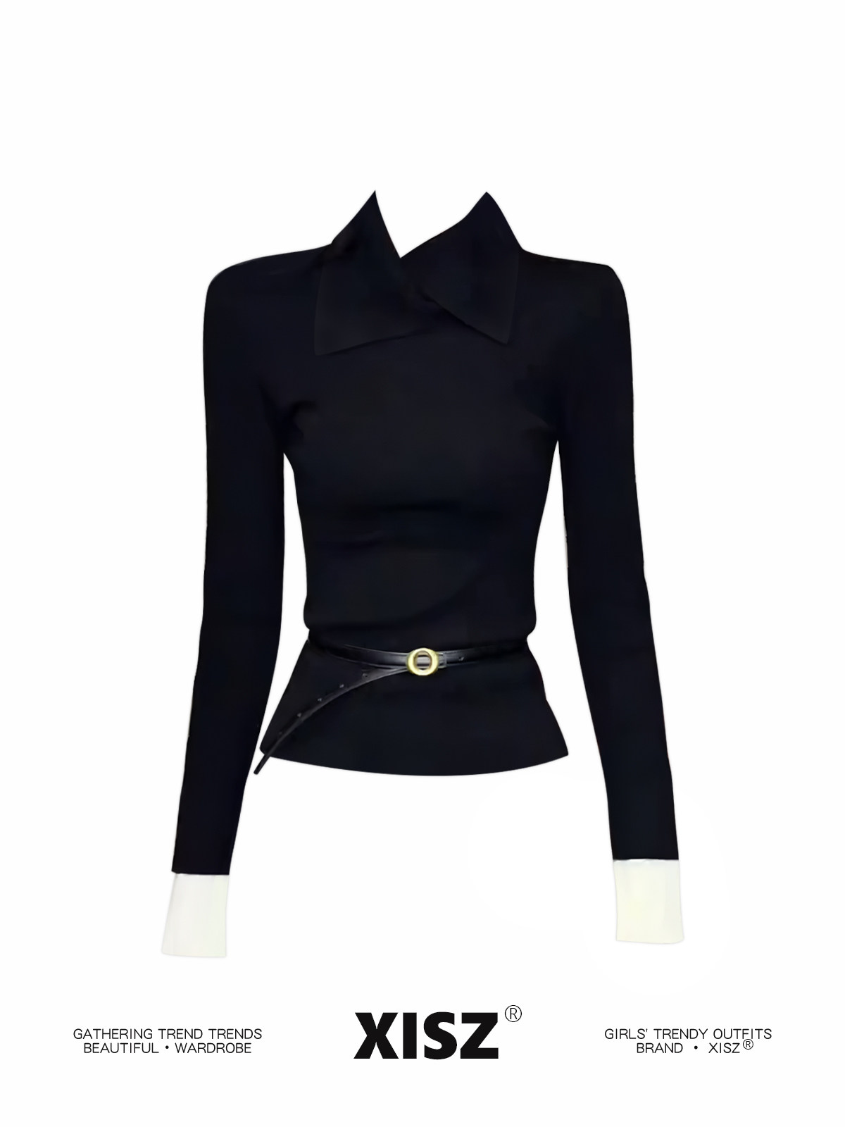 Camiseta Gótica Feminina Preta - Turtleneck Knit 90S avaliação e preço