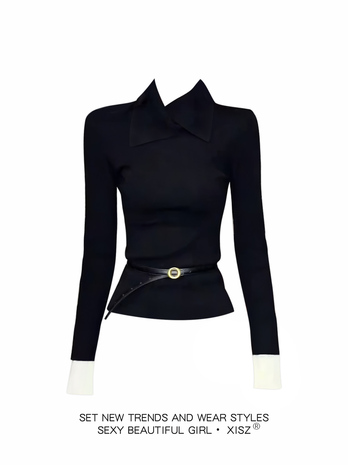 Camiseta Gótica Feminina Preta - Turtleneck Knit 90S avaliação e preço