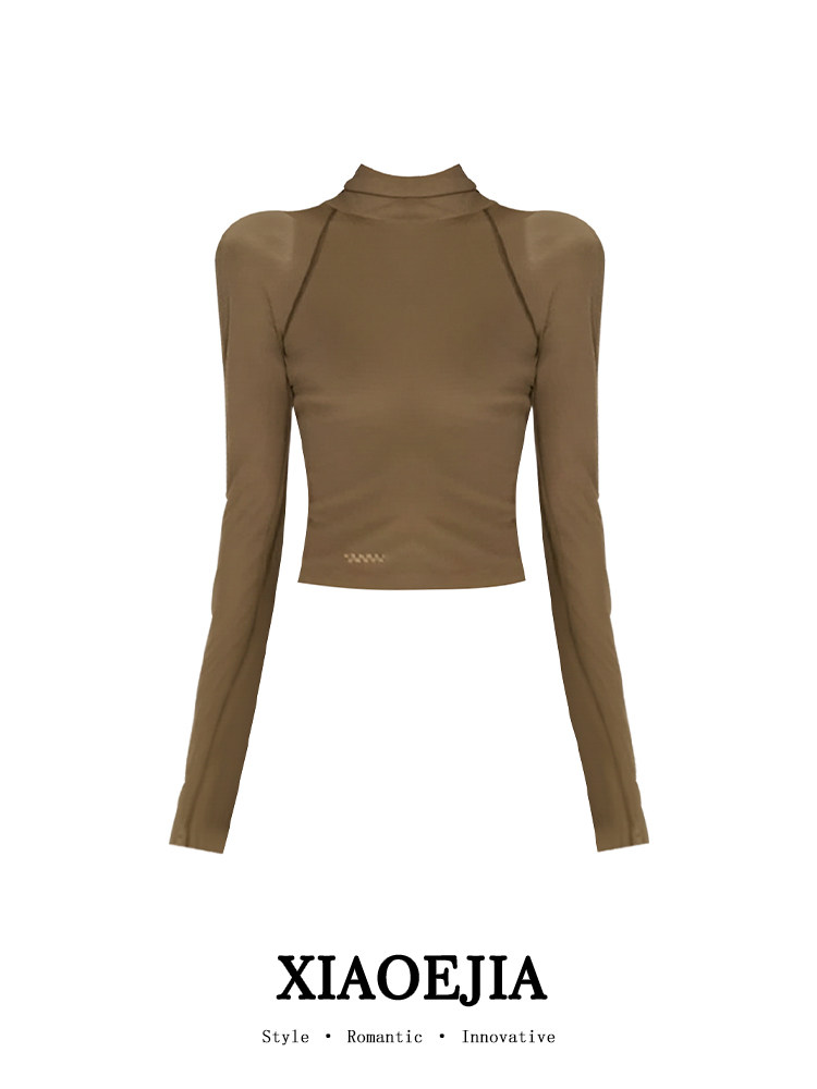 Camiseta Gótica Verde Feminina - Turtleneck Knit 90S avaliação e preço