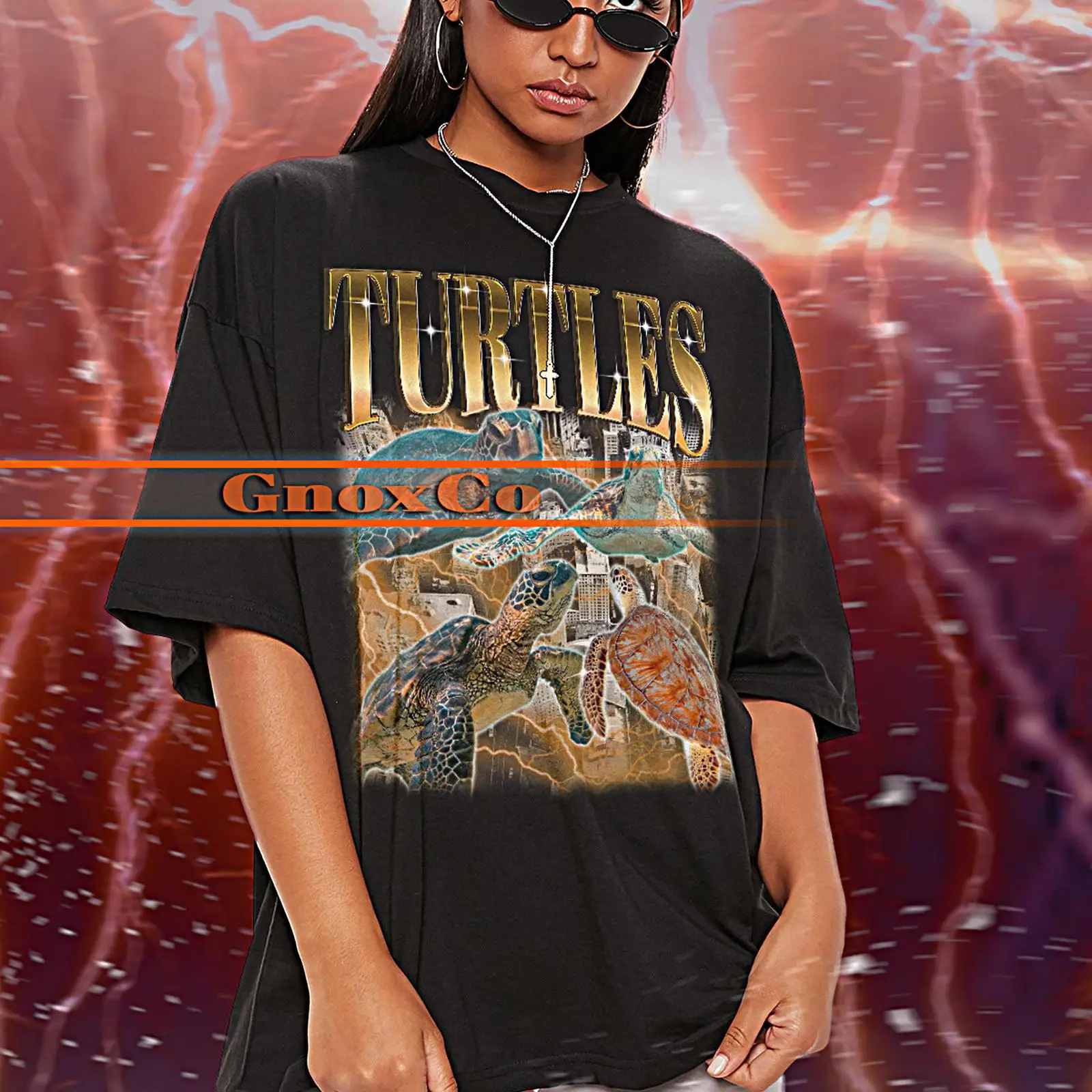 Camiseta Vintage Tartarugas Re - Turtleneck Knit 90S avaliação e preço
