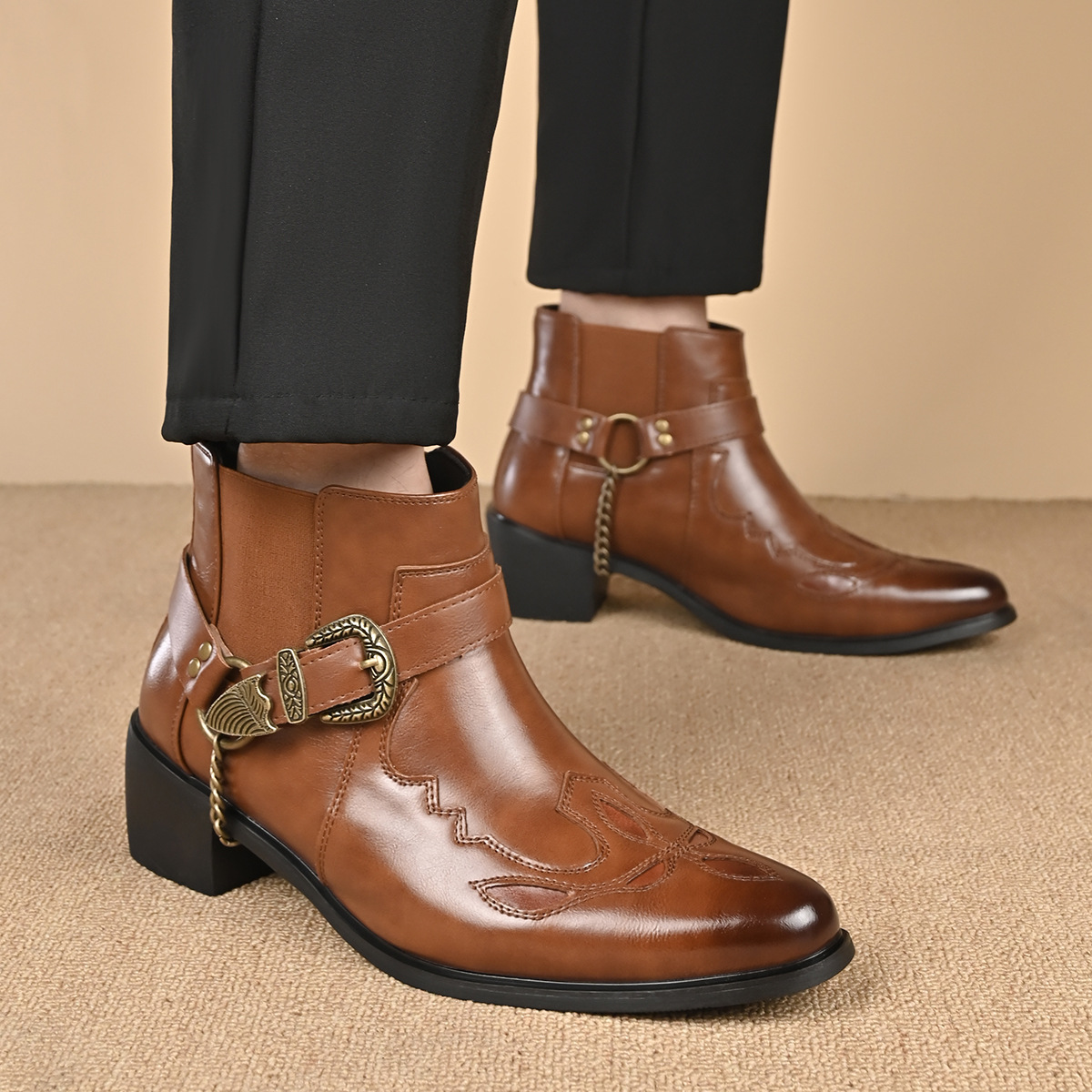 Botas Masculinas de Couro Vint - Vintage Fashion Jewelry avaliação e preço