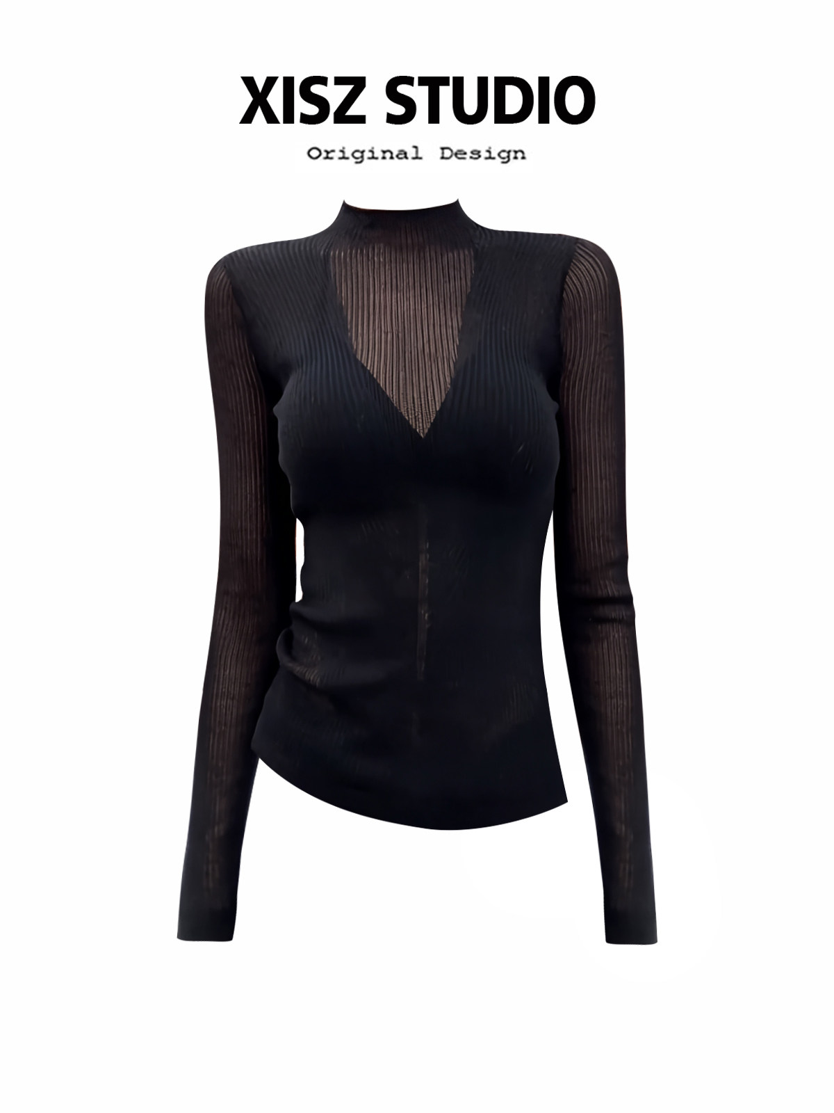 Camiseta Gótica Feminina Preta - Turtleneck Knit 90S avaliação e preço