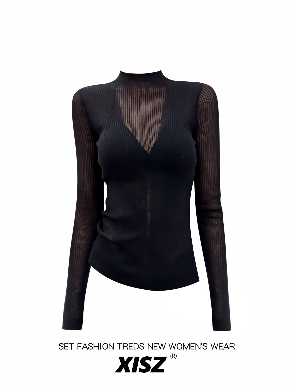 Camiseta Gótica Feminina Preta - Turtleneck Knit 90S avaliação e preço